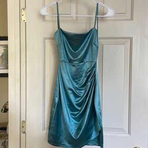Green satin homecoming dress
